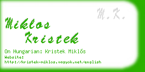 miklos kristek business card