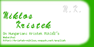 miklos kristek business card